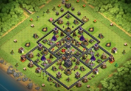 #0023 Diseño TH9 Proteger Elixir Oscuro Ayuntamiento 9 by Cristian Raudales Farming Base