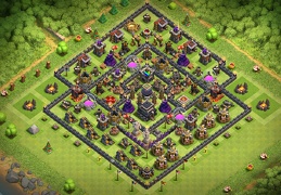 #0036 Diseño para Proteger Elixir Oscuro en Ayuntamiento 9 con Kill Zone TH9 farming by RainHope