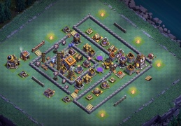 #0630 Builder Hall 9 Base Layout Lavalauncher, Diseño Taller del Constructor 9